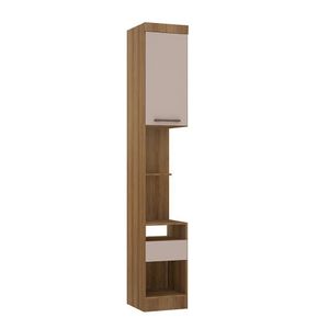Módulo Mesa De Cabeceira Alta 38cm Com 1 Porta E 1 Gaveta Eucamóveis Paris - 324 Avela-cinammon