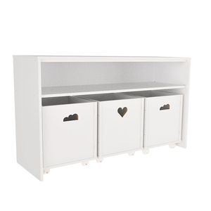 Rack Com Organizadores Caixotes Infantil Matilda 100% Mdf
