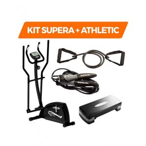 Kit Supera + Athletic - Elíptico + Corda de Pular + 1 Step Antiderrapante + 1 Elástico Extensor