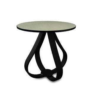 Mesa Lateral De Canto Preta Pés Cebola 60x50cm Espelhada