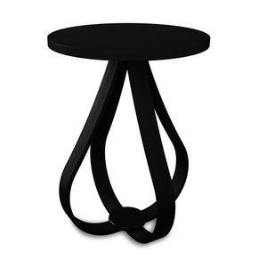 Mesa Lateral De Canto Preta Pés Cebola 70x50cm