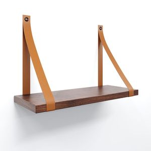 Prateleira Em Mdf Castanho 30x15cm Com Alça Cor Caramelo