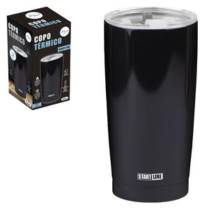 Copo Inox Térmico Com Tampa 600 Ml Preto