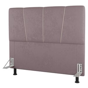 Cabeceira Cama Box Casal Queen Size Amber 160cm Estofada Veludo Rosê - Abmaza