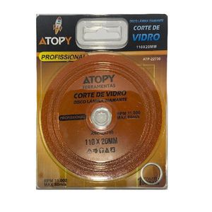 Disco De Corte Vidro 110 X 20mm - Atopy