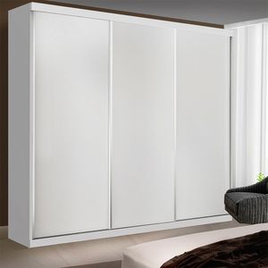 Guarda Roupa Casal 3 Portas De Correr 4 Gavetas Itália Minastex Branco