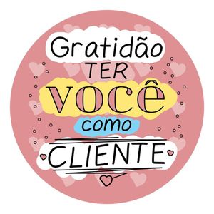 Etiquetas Adesivas Gratidão Ter Você Como Cliente 54Un 3Cm