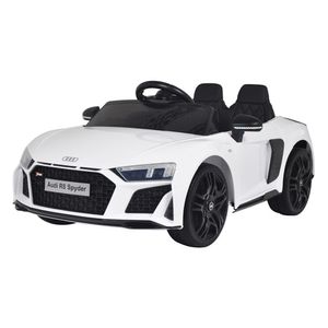 Carrinho Elétrico Infantil Motorizado Audi R8 Spyder Com Controle Som 12v Branco G31 - Gran Belo
