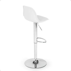 Kit 6 Banqueta Alta Leda Estofada Com Base Giratória E Regulagem De Altura - Branco