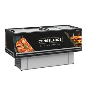 Expositor Ilha Gelopar Para Congelados Standart 520 Litros Preto 220v Gesv-190 R