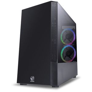 Gabinete Invertido Mid-tower Gravity Preto 2 Fans Rgb Lateral Em Vidro Temperado - Grptrgb1fv