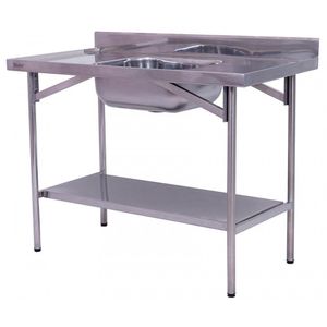Pia Industrial Benfati Inox 430 150x60cm Paneleiro Liso Com 1 Cuba 502cl