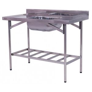 Pia Industrial Benfati Inox 430 120x60cm Paneleiro Gradeado Com 1 Cuba 501gr