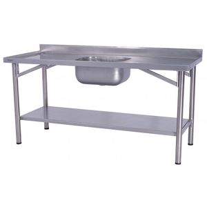 Pia Industrial Benfati Inox 304 190x70cm Paneleiro Liso Com 1 Cuba 613cl