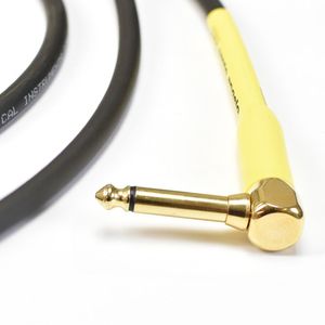 Cabo De Guitarra Shogun 0,75mm Conector Em Ouro P10-p10 90º 20ft 6,10 Metros Preto