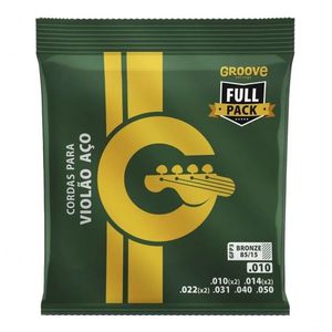 Jogo De Cordas P-violão Bronze 85-15 Groove 0.010"-0.050" Gfp3