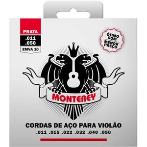 Jogo De Cordas P-violão Aço Monterey Emva10 Prata