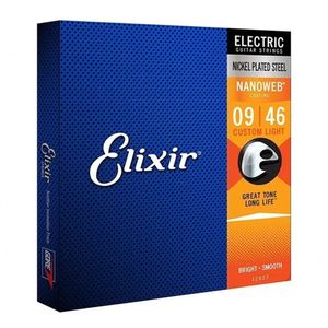 Corda .009 Custom Light Para Guitarra Nanoweb Elixir