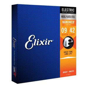 Corda .009 Super Light Para Guitarra Nanoweb Elixir