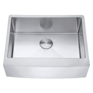 Kit Cuba Farmhouse Aço Inox 1mm Escovado Sa105-pp 65,3x51,4x22,8cm + Válvula Com Cesto Aço Inox