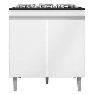 Balcao Com Tampo Cooktop 79 Cm 2 Portas Andreia Branco Reajl Branco