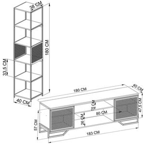 Rack 180 Cm 2 Pt Estante Prateleira Industrial 27x23 Preto Pp Preto
