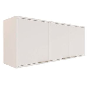 Armário Aéreo Móveis Sul Raíssa 120cm 3 Portas Mdp 5192 Branco