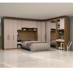 Módulo Roupeiro 79cm Com 2 Portas Eucamóveis Paris - 325 Avela/cinammon