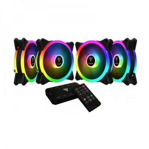 Kit Cooler Para Gabinete Com 4 Fans Gamdias Aeolus M2 1204r Preto