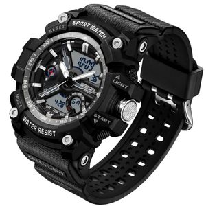 Relógio De Pulso Masculino Esportivo De Quartzo Dual Display Digital A Prova D´agua Cinza
