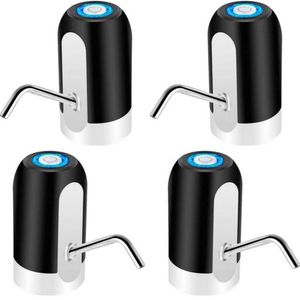 Kit 4 Bomba Dispenser Recarregável Usb Bebedouro Galão Preto