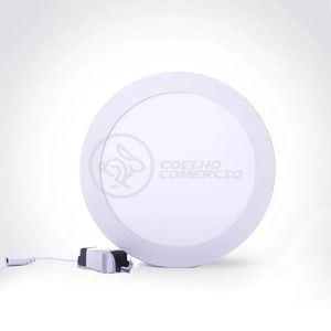 Painel Led Plafon Embutir 18w Redondo Branco Frio 6500k Biv