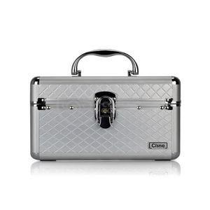 Maleta De Maquiagem E Joias Profissional Cisne Organizadora Csn-l5152 Completa - Prata