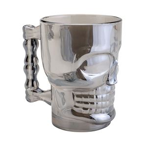 Caneca Para Chopp E Cerveja De Vidro Lyor Caveira Rock Style 510ml Fumê