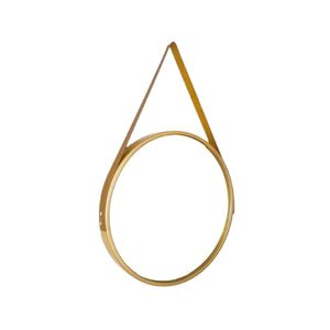 Espelho Decorativo Bravadecor Redondo Adnet 53cm Com Alça Dourado