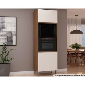 Paneleiro De Cozinha Conecta C- 3 Portas (2 Fornos) Off White-ebano - Genialflex