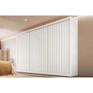 Guarda Roupa Casal 3 Portas De Correr Ripada E 6 Gavetas York Branco Acetinado - Europa