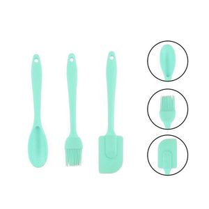 Kit 3 Peças Confeiteiro Com Espátula, Pincel E Colher Verde