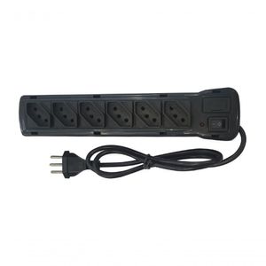 Filtro Linha Fiolux 6 Tomadas Bivolt Preto Blister