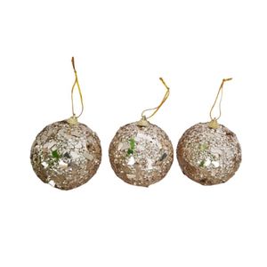 Bolas De Natal Dourada 3 Unid 3 Pçs