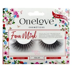Cílios Postiços One Love Faux Mink Efeito 3d Sem Nó Hollywood Fm-605