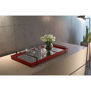 Bandeja Decorativa Espelhada Alça Preto Fosco Cor:preto