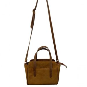 Bolsa Pequena De Couro Camurçado Zup Cor Caramelo
