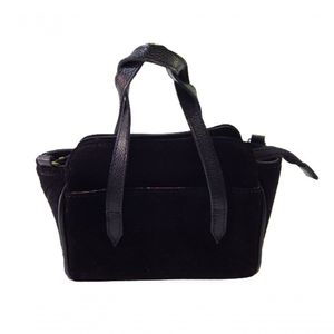 Bolsa Pequena De Couro Camurçado Zup Cor Preto