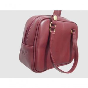 Bolsa Couro Pequena Briefcase Zup Cor Bordô