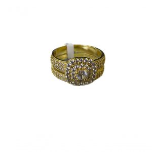 Anel Duplo Zirconia Tamanho 18