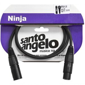 Cabo Para Microfone Xlr Macho - Xlr Femea Ninja Lw 03ft 0,91 Metros Preto