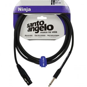 Cabo De Microfone Ninja Hg 0,20 Mm Conector P10-xlr Femea 10ft 3,05 Metros Preto