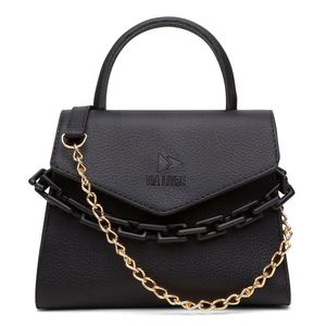 Bolsa Bau Feminina Com Corrente E Alça Transversal Fecho Botão