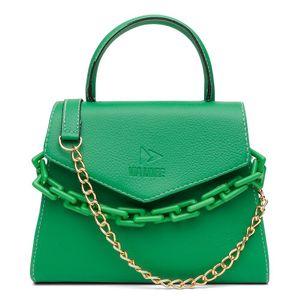 Bolsa Bau Feminina Com Corrente E Alça Transversal Fecho Botão